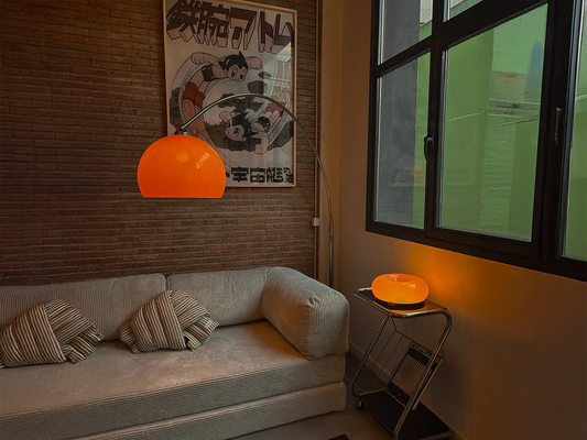 Playful Glow: Retro Orange Lighting in Cozy Corners