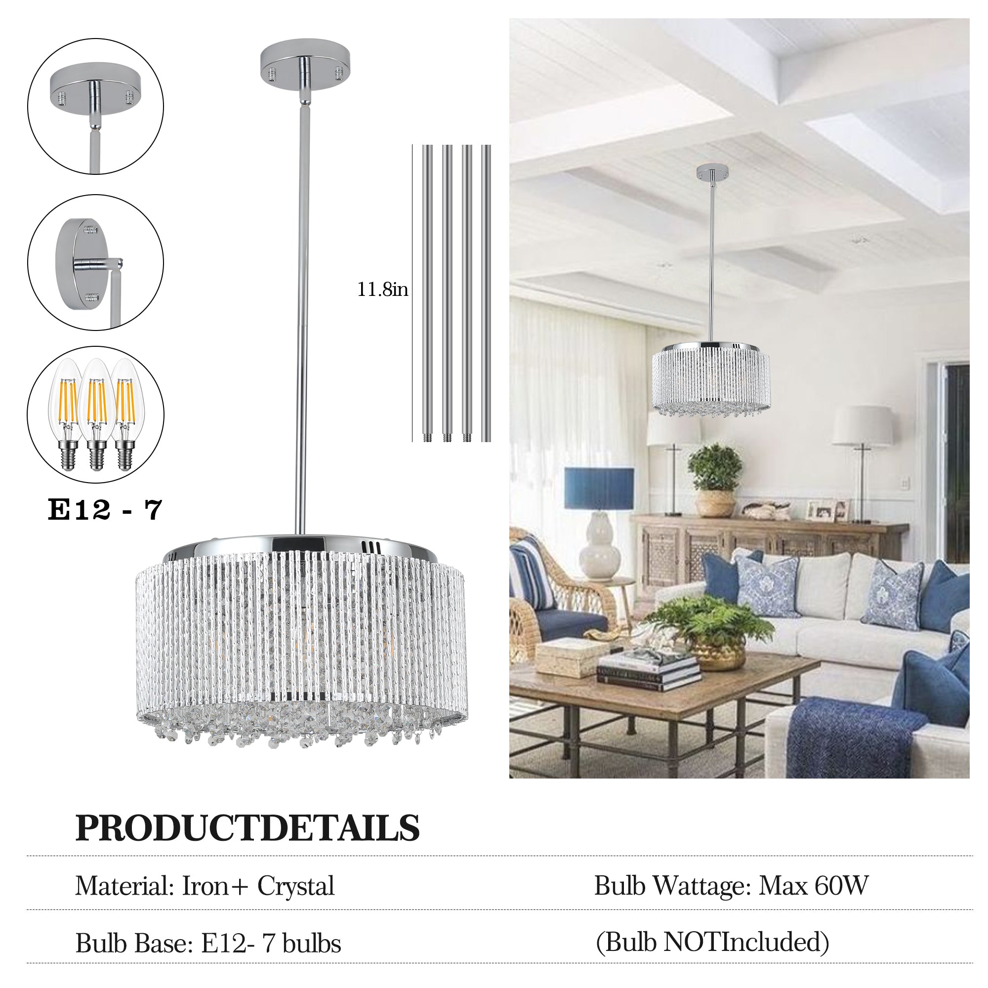 Silver LED Pendant Lighting -Contemporary Elegance & Efficient Illumination