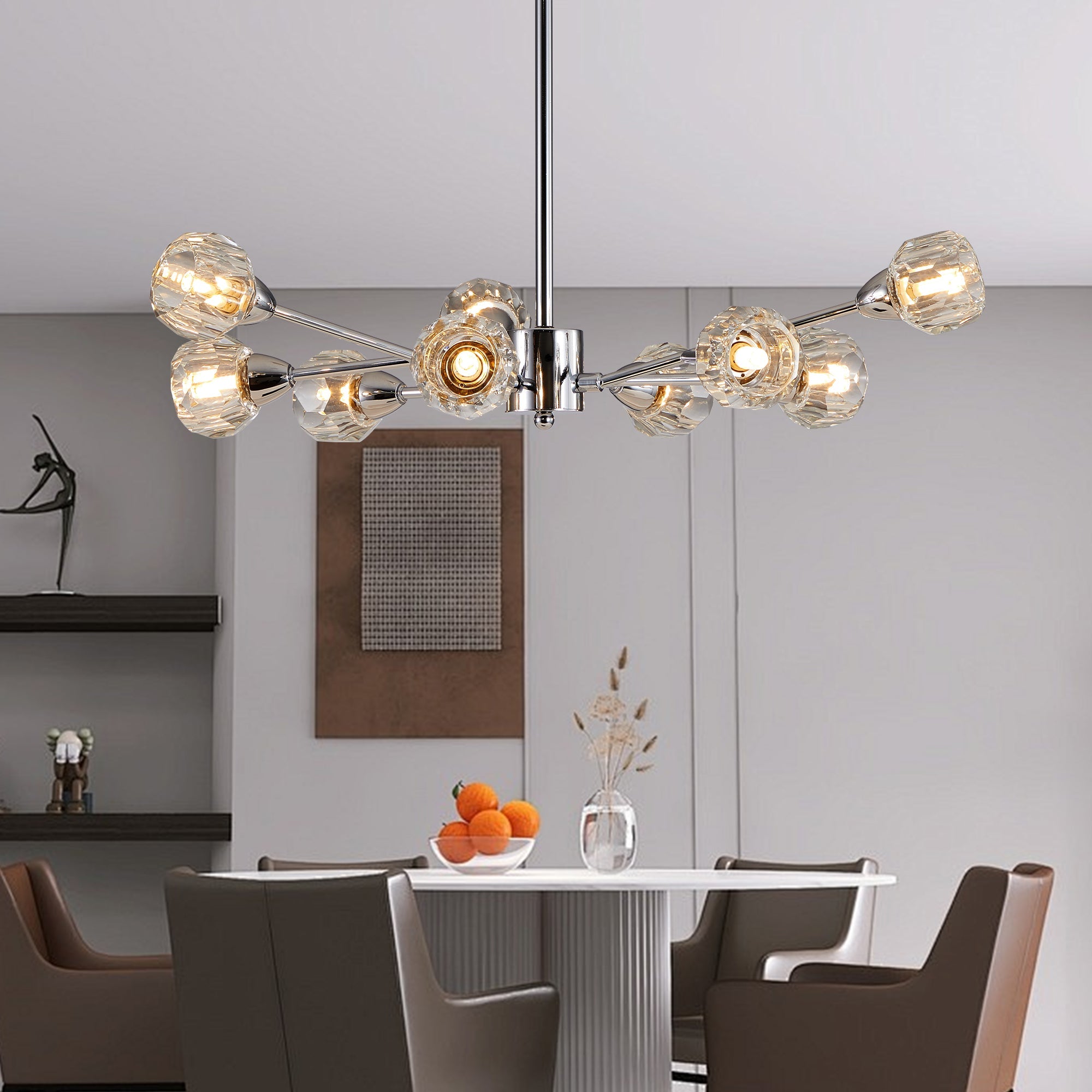 28" Modern Crystal Chandelier -Sophisticated Brilliance & Contemporary Elegance
