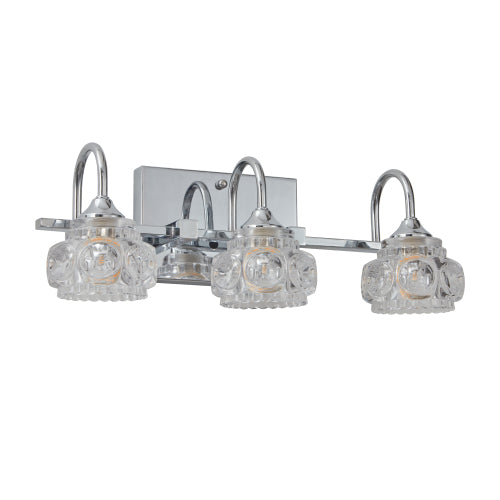 17" Brushed Nickel Finish Vintage Crystal Vanity Light (No Bulbs)