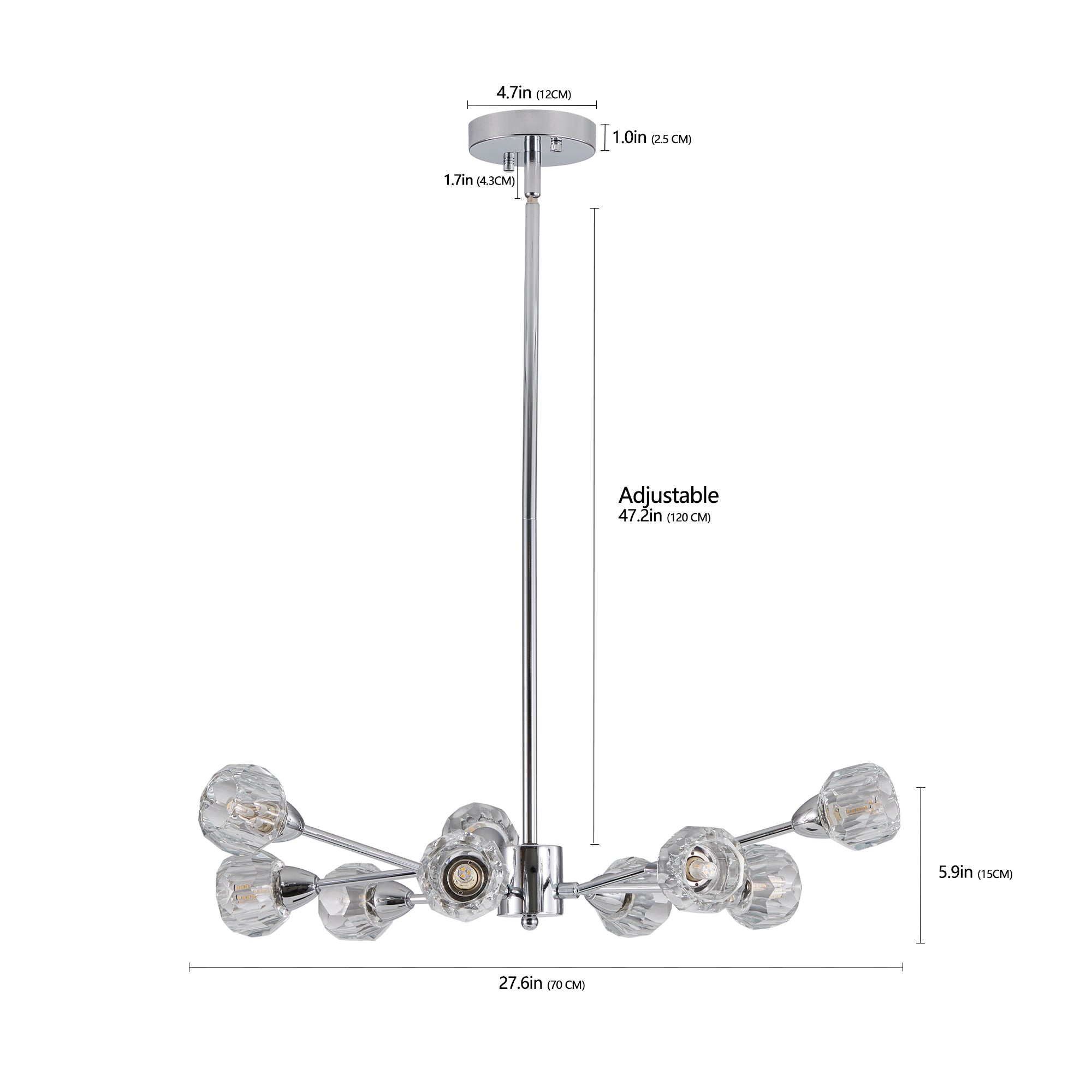28" Modern Crystal Chandelier -Sophisticated Brilliance & Contemporary Elegance