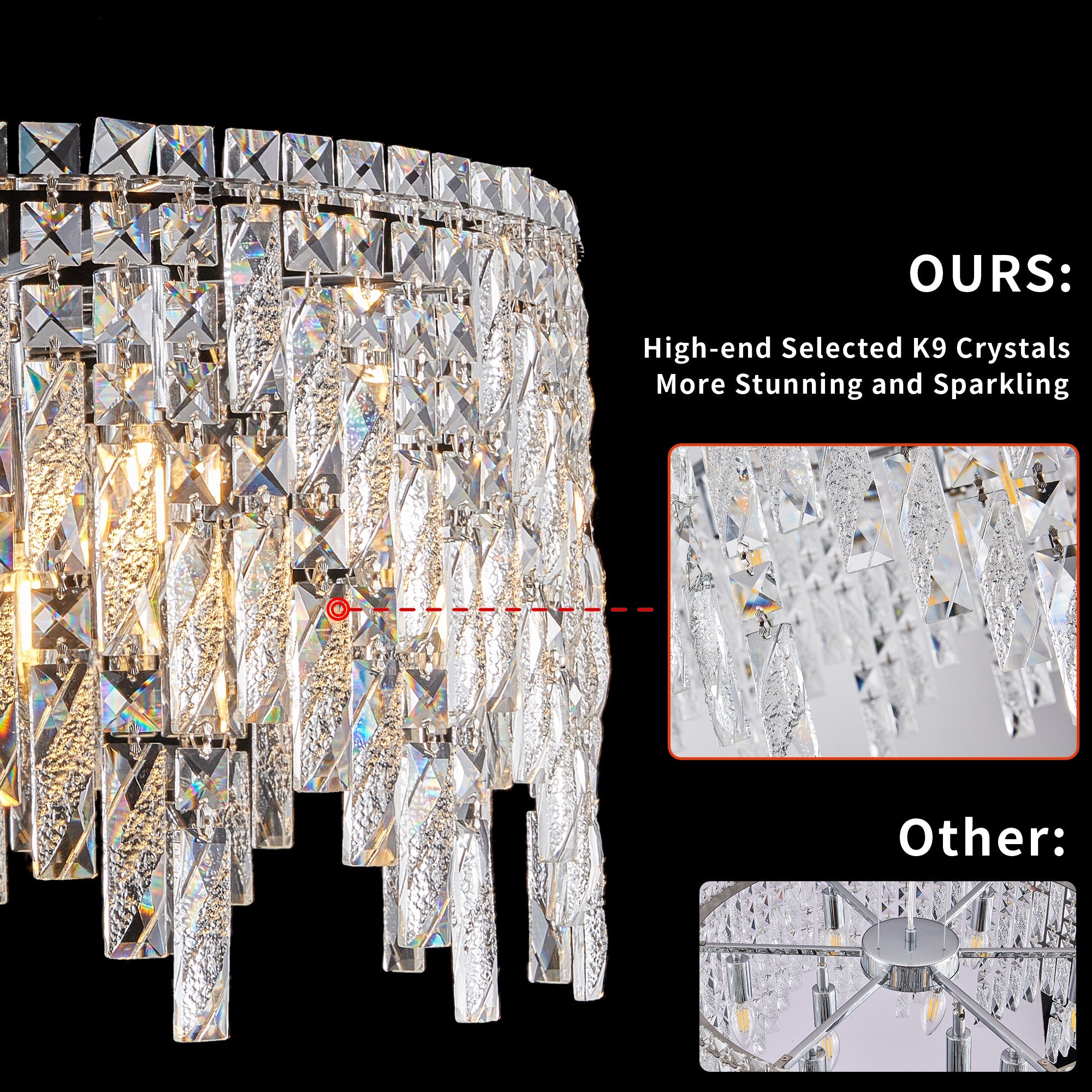 Luxurious Silver Crystal Chandelier -Timeless Elegance & Modern Glamour