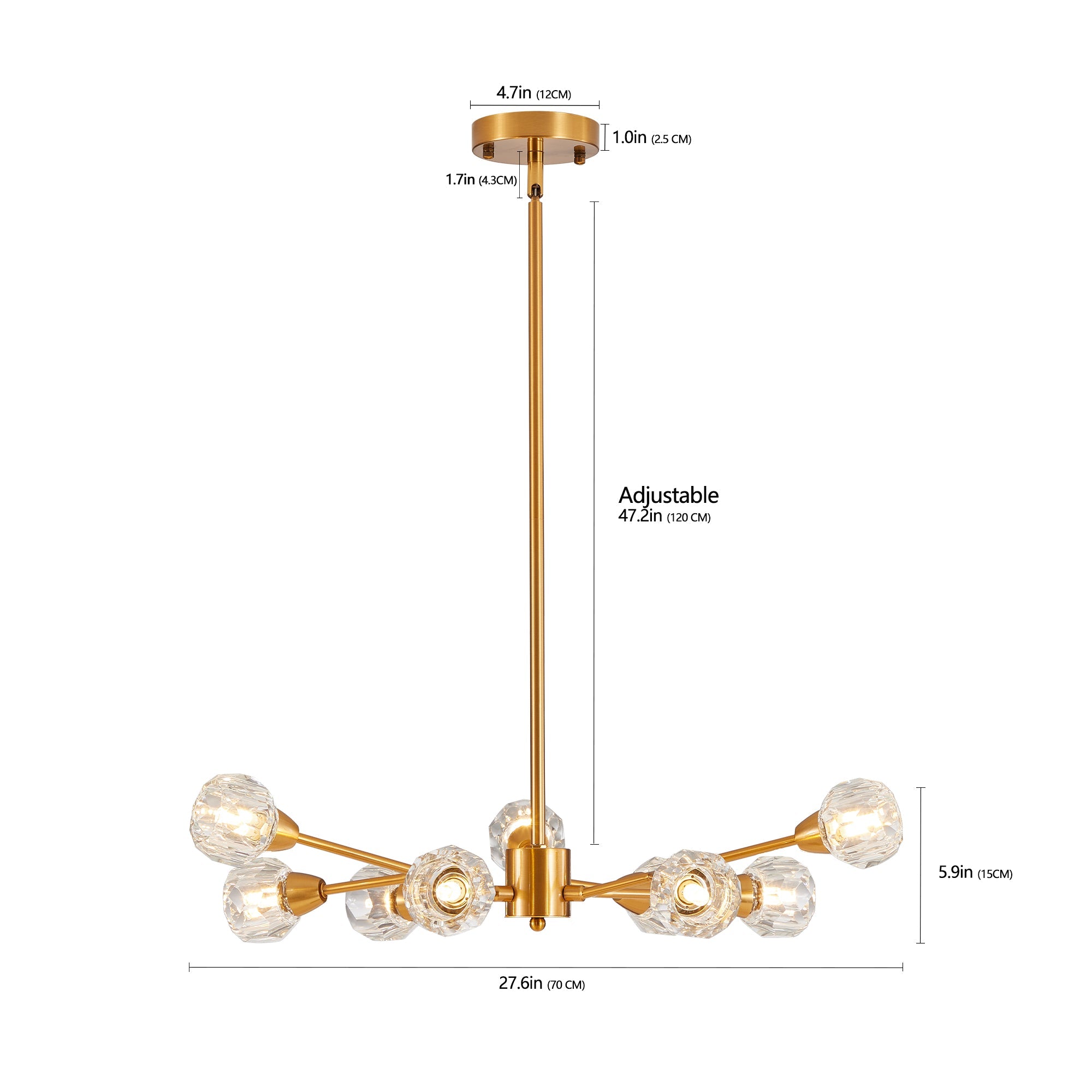 28" Modern Crystal Chandelier -Radiant Elegance & Contemporary Charm