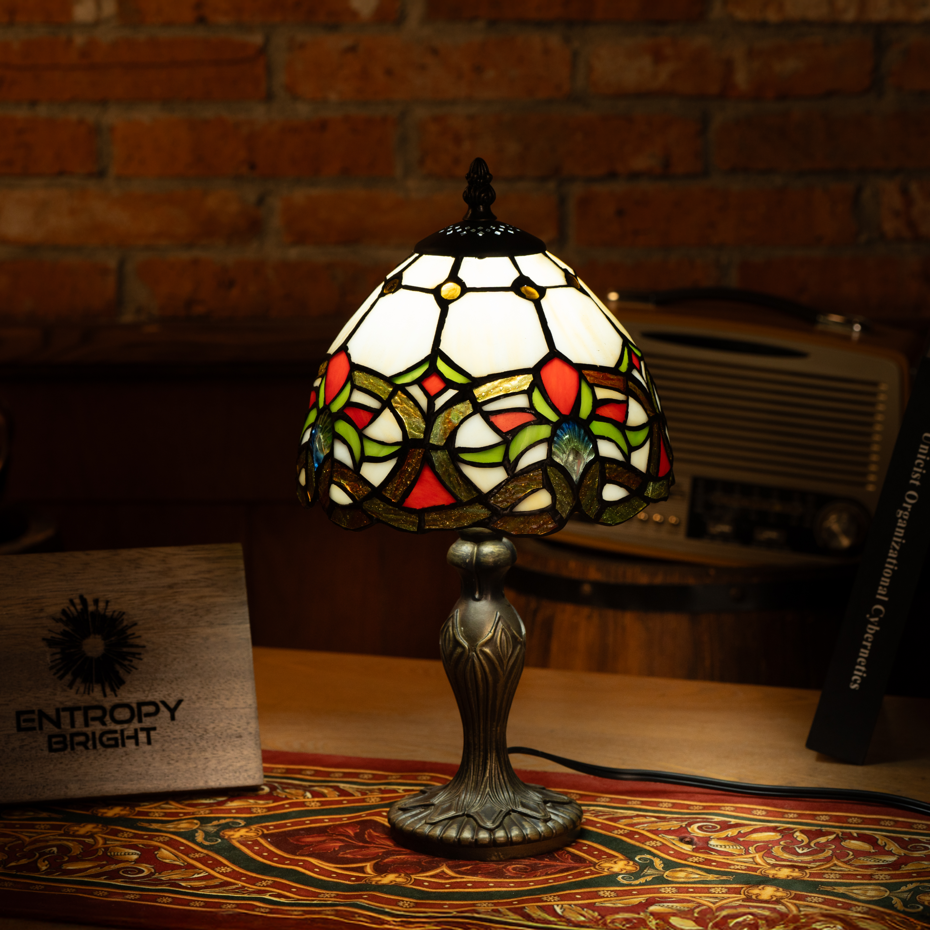 Ruby Flame Elegance Tiffany Lamp