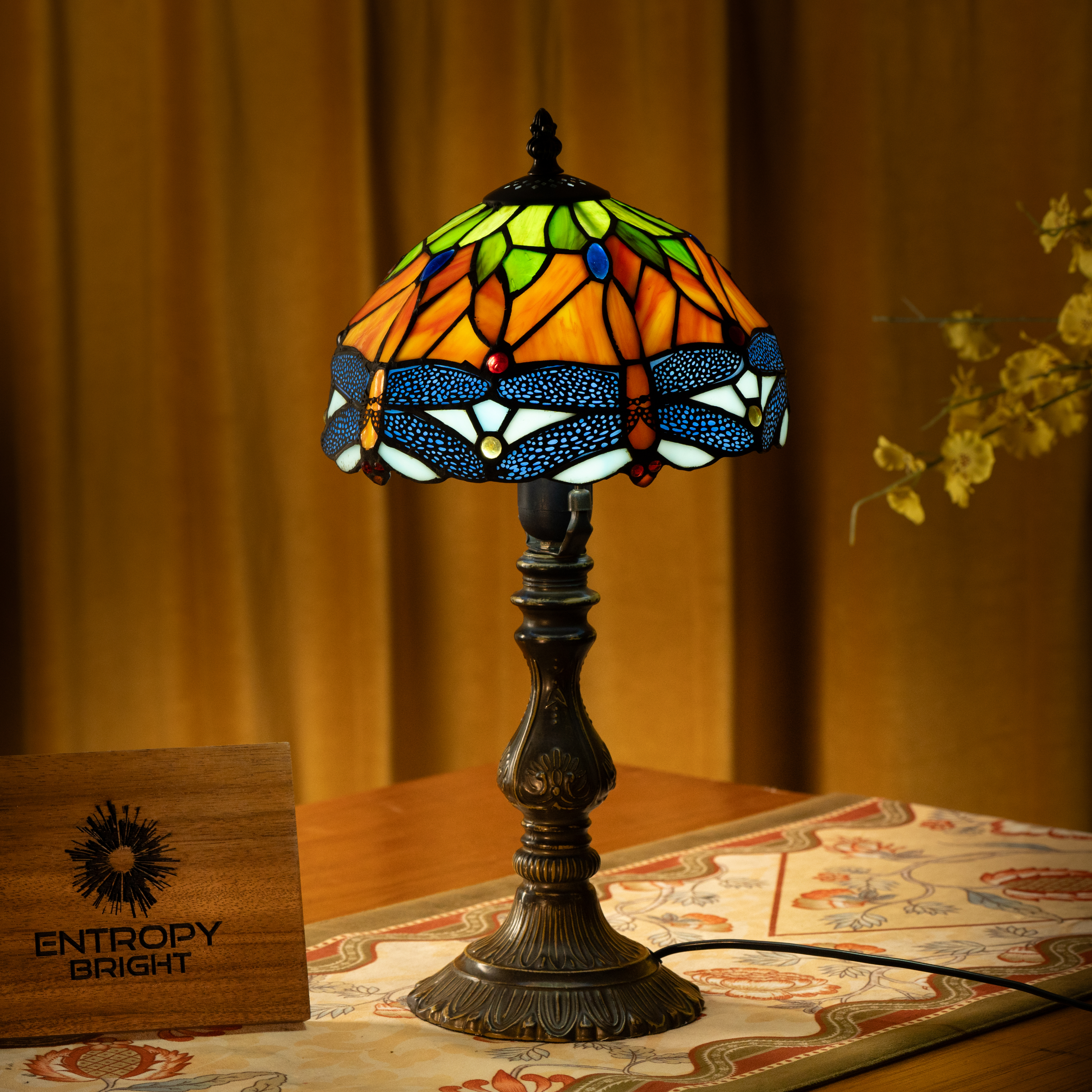 Lampe de table Tiffany Golden Wings