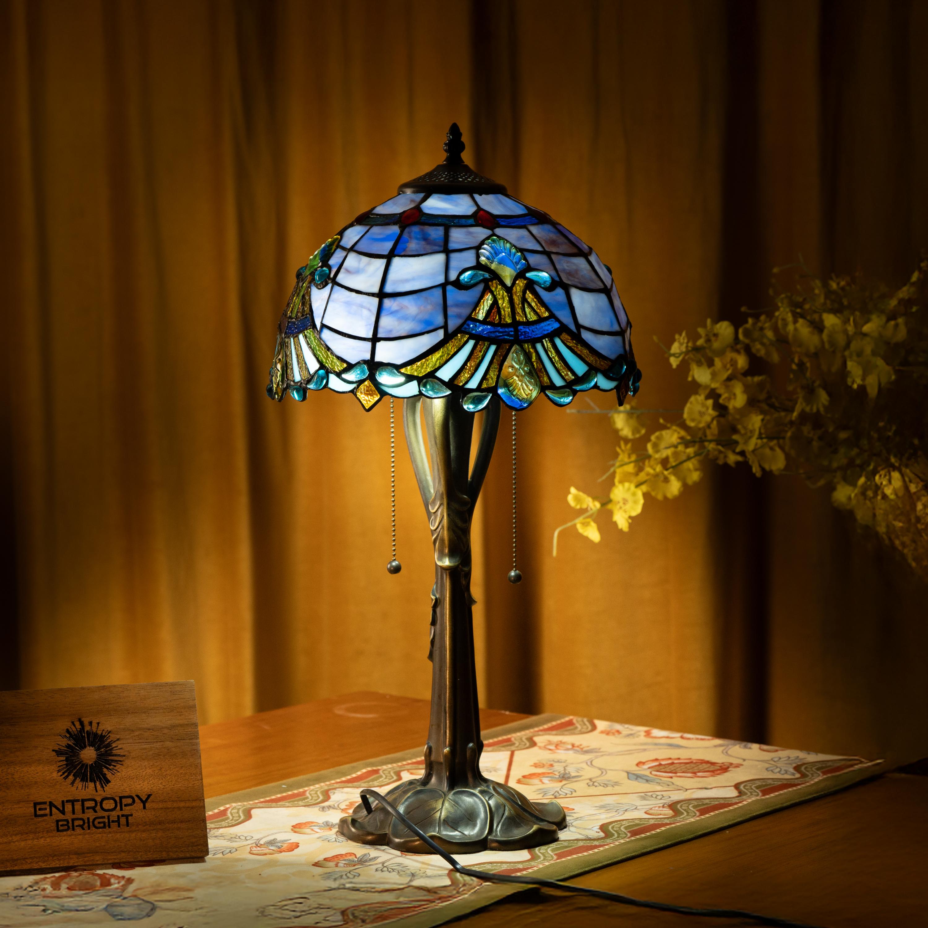 Majestic Wave Tiffany Table Lamp