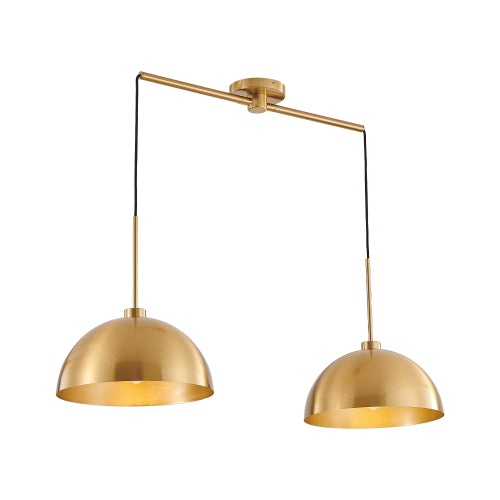 41" Industrial Modern Copper Double Pendant Light -Sleek & Adjustable Elegance