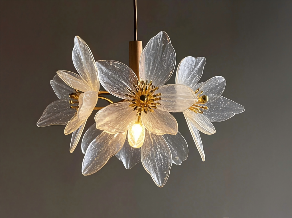 Bloom in Light: Floral Glass Pendant for Romantic Interiors