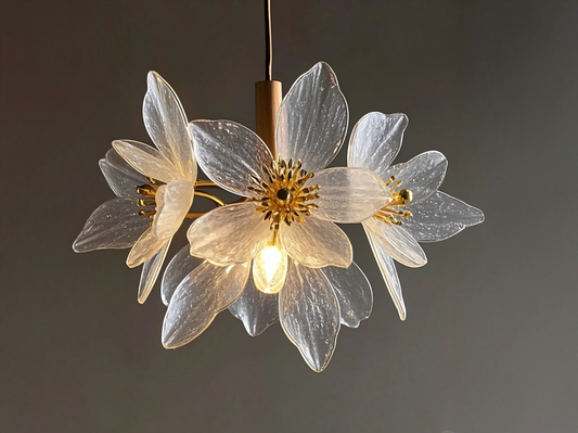 Bloom in Light: Floral Glass Pendant for Romantic Interiors