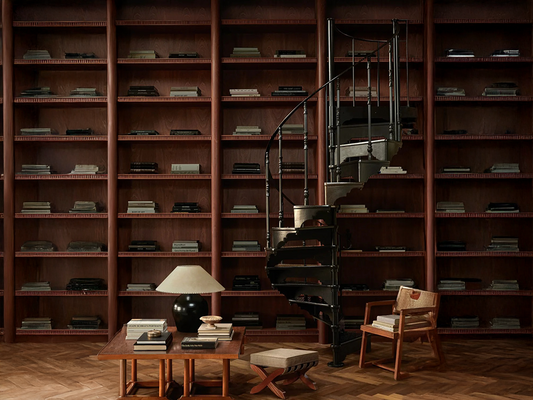 Classic Library Lighting: Elevating a Dark, Moody Reading Space