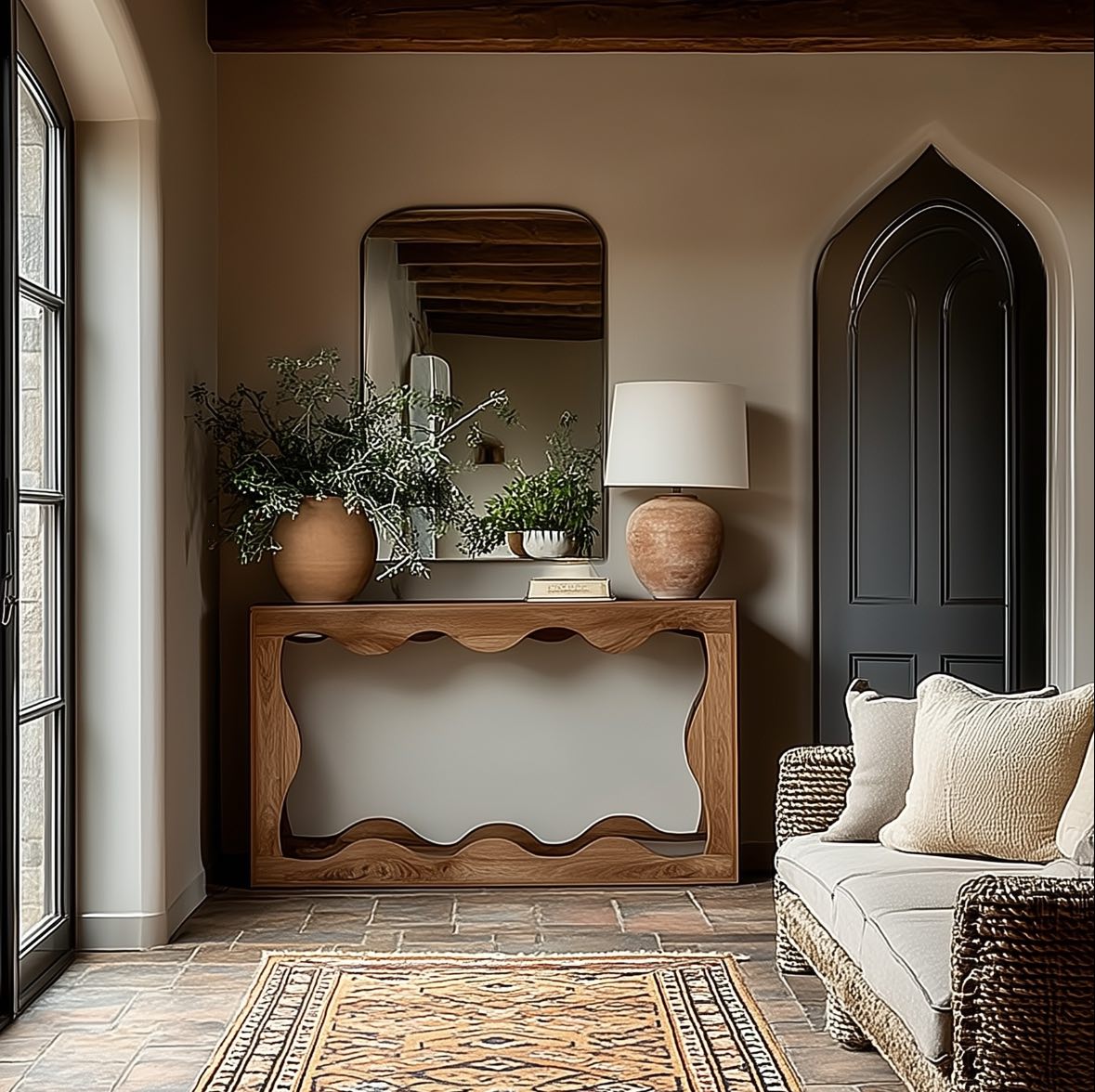 Natural Elegance: A Terracotta Table Lamp in Rustic Harmony