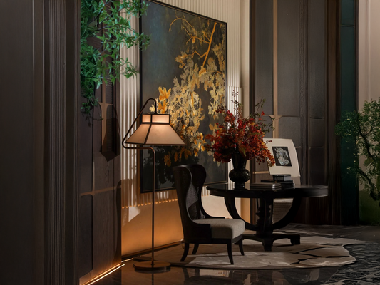 How a Vintage-Inspired Floor Lamp Elevates Contemporary Art Deco Interiors with Eastern Warmth