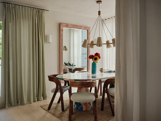 Natural Woven Chandelier for a Calm Dining Retreat