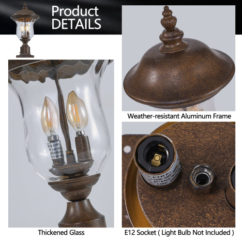 21"(H) Vintage Outdoor Lamp Post Light (One Piece & No Bulb)
