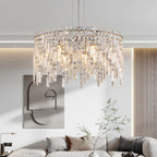 Luxurious Silver Crystal Chandelier -Timeless Elegance &amp; Modern Glamour