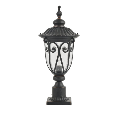 24"(H) 1-pack Vintage Black Outdoor Post Lantern (Bulb Not Included)