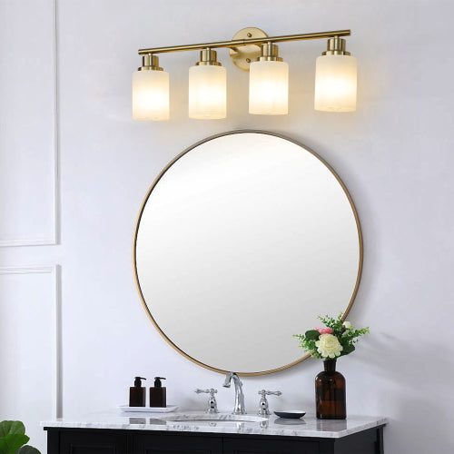 Modern Vanity Bathroom Mirror Light, Frosted White Glass  (Bulb Not Included)