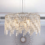 Luxurious Silver Crystal Chandelier -Timeless Elegance &amp; Modern Glamour