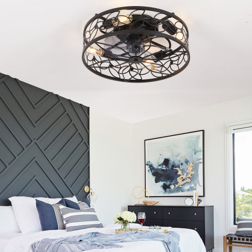 18-inch  Vintage Caged Ceiling Fan Light (Bulb Not Included)