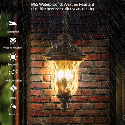 22"(H) Vintage Outdoor Wall Lantern (One Piece & No Bulb)