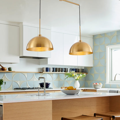 41" Industrial Modern Copper Double Pendant Light – Sleek &amp; Adjustable Elegance