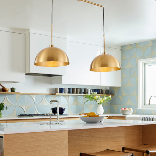 41" Industrial Modern Copper Double Pendant Light – Sleek &amp; Adjustable Elegance