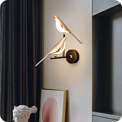 Gold Birds Wall Sconce