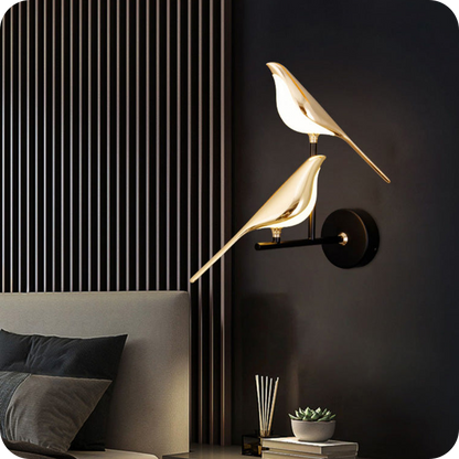 Gold Birds Wall Sconce