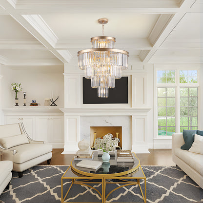 Golden Luxury Crystal Chandelier – Modern Ceiling Light Fixture