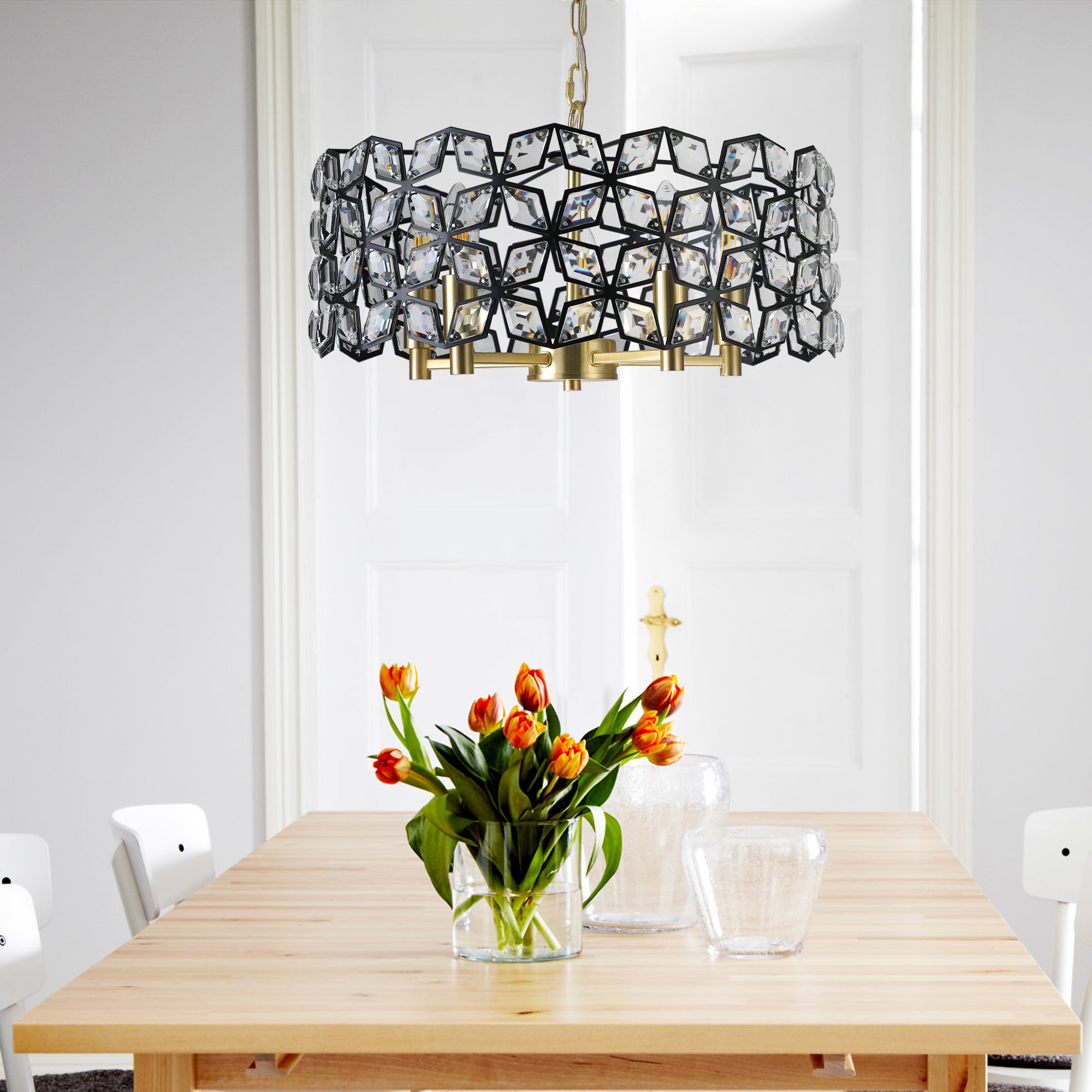 Modern Crystal Chandelier – Luxury Round Ceiling Light Fixture
