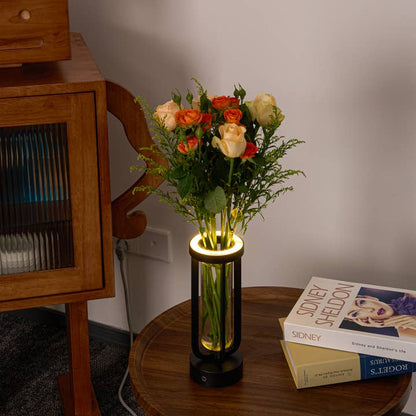 Rechargeable Floral Vase Table Lamp Dimmable Night Light