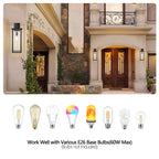 20"(H) Set of 2 Modern Outdoor Wall Lanterns  (No Bulbs)