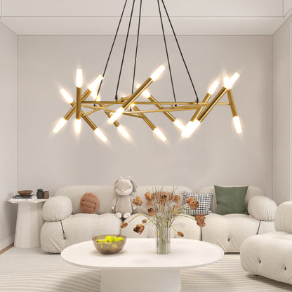 41" Black & Golden Modern Chandelier Light Fixture (Bulb Not Included)