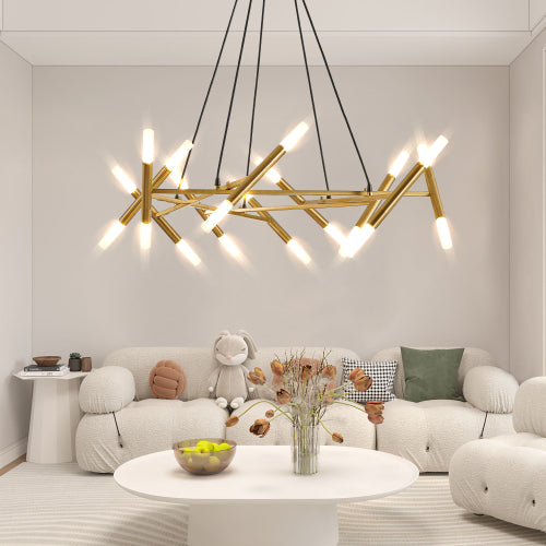41" Black & Golden Modern Chandelier Light Fixture (Bulb Not Included)