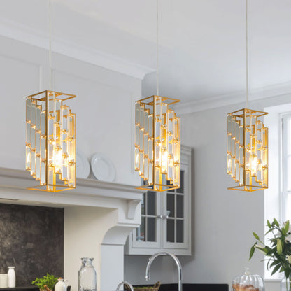 Modern Crystal Pendant Lights – Set of 3 Adjustable Ceiling Fixtures