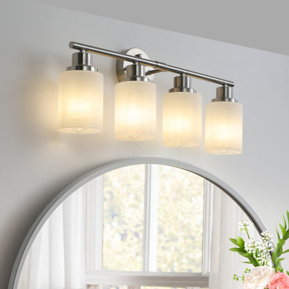 Modern Vanity Bathroom Mirror Light, Frosted White Glass  (Bulb Not Included)