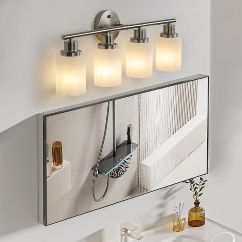 Modern Vanity Bathroom Mirror Light, Frosted White Glass  (Bulb Not Included)