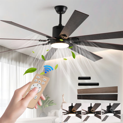 72" Walnut LED Ceiling Fan
