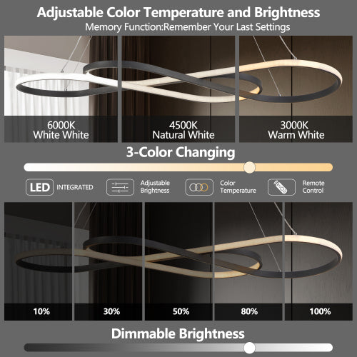 39" Modern LED Pendant Light
