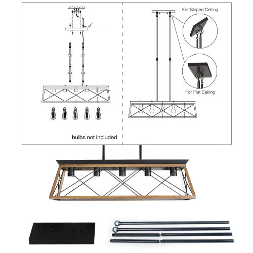 5-Light Farmhouse Chandelier
