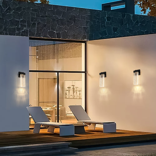 2-Pack Outdoor LED Wall Sconce -Modern Design &amp; Weatherproof Durability