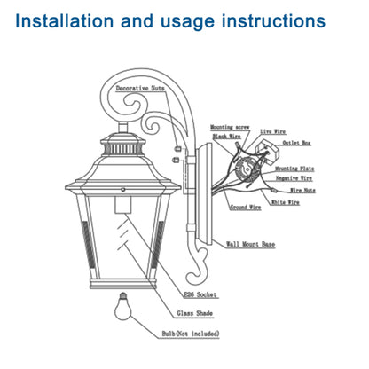 Large Outdoor Wall Sconce Light – Timeless Elegance &amp; Weather-Resistant Design