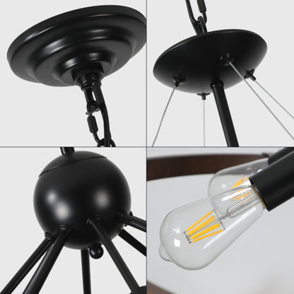 8-Light Retro Farmhouse Chandelier (No Bulbs)