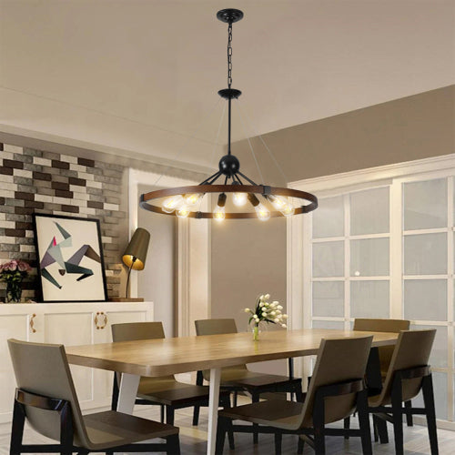 8-Light Retro Farmhouse Chandelier (No Bulbs)