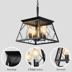 16" Industrial 4-Light Pendant Chandelier -Modern Farmhouse Elegance