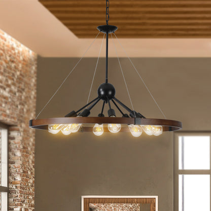 8-Light Retro Farmhouse Chandelier (No Bulbs)