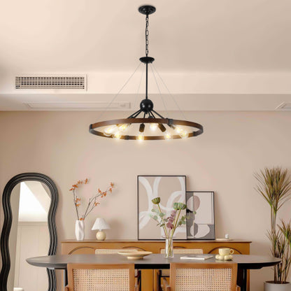 8-Light Retro Farmhouse Chandelier (No Bulbs)