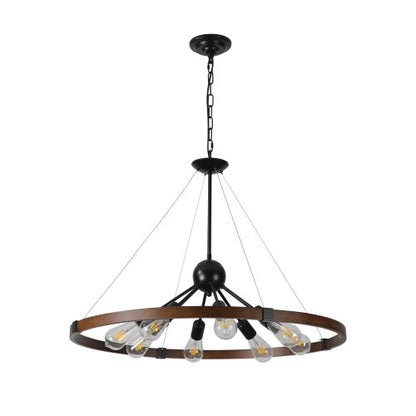 8-Light Retro Farmhouse Chandelier (No Bulbs)