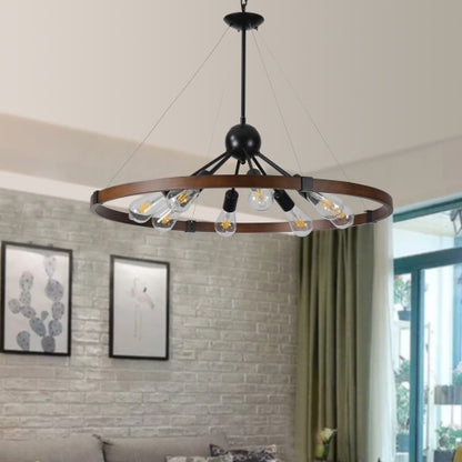 8-Light Retro Farmhouse Chandelier (No Bulbs)