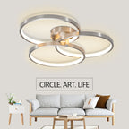 Three-Ring Contemporary LED Ceiling Lamp -Modern Elegance &amp; Soft Illumination